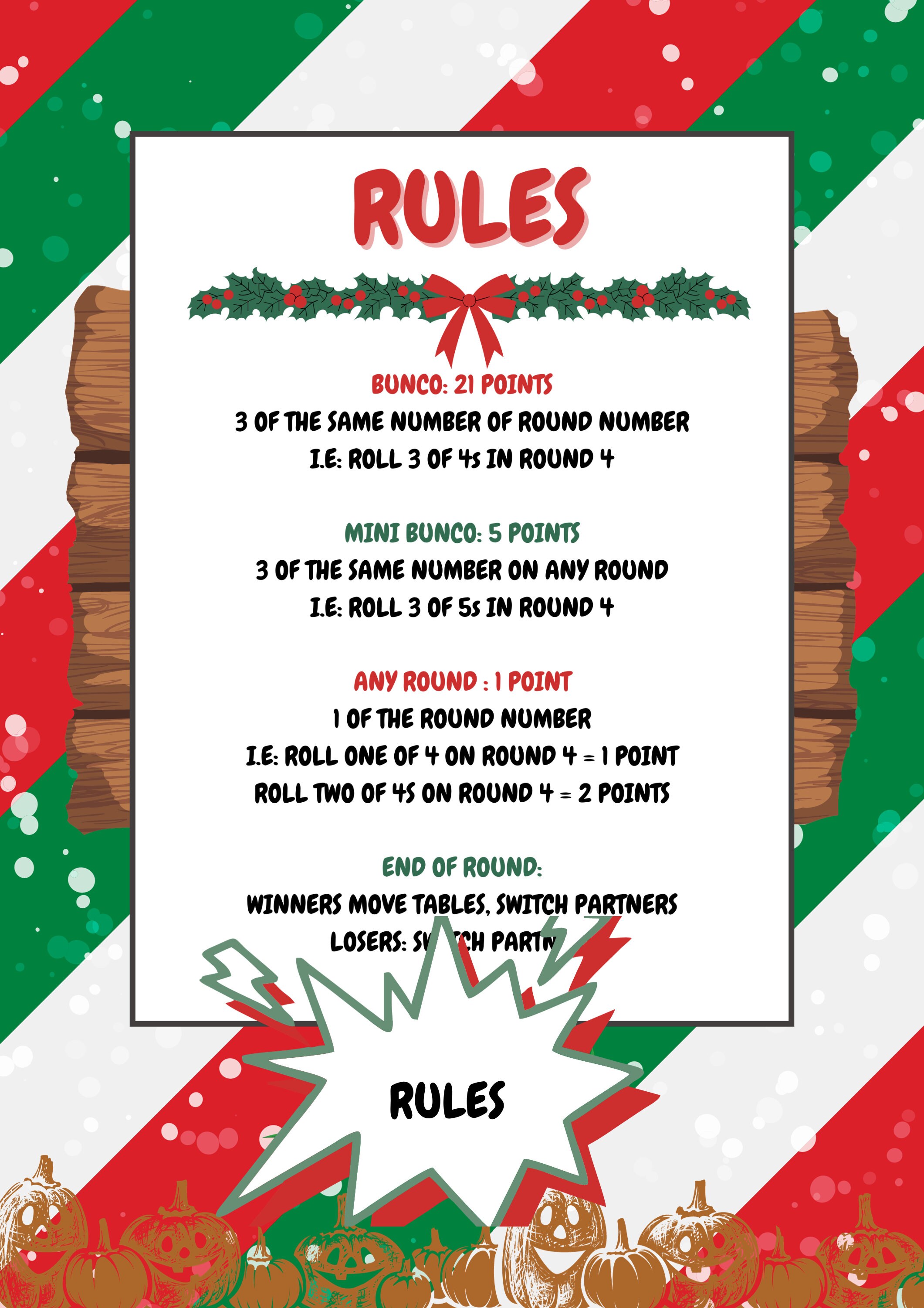 Christmas Bunco Printable Bundle, Winter Bundle, Bunco Themes, Bunco ...