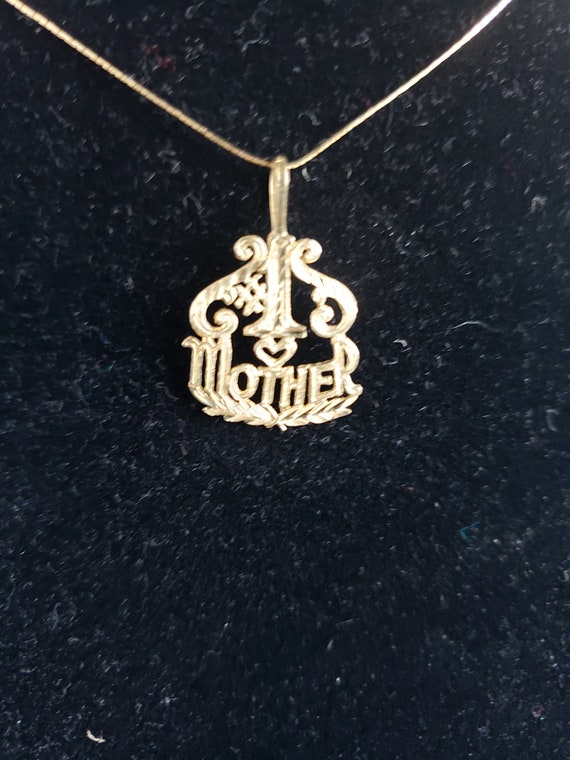 14k solid gold #1 Mother charm handmade