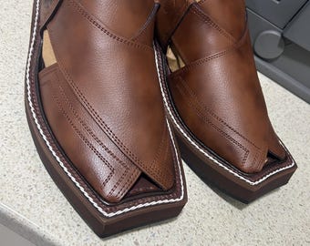 Mens handmade Kaptaan peshawari chappal/sandals size uk8,9,10,11