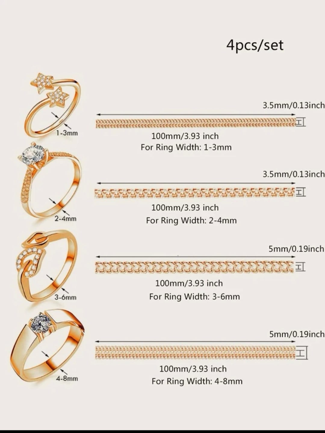 4pcs Ring Size Adjuster Springs - Etsy