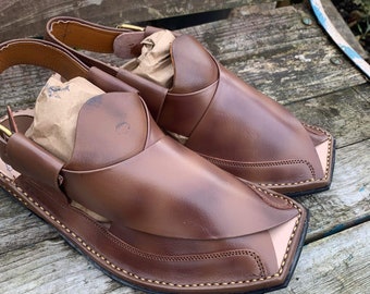 Handmade leather peshawar zalmi chappal/sandals uk6,7,