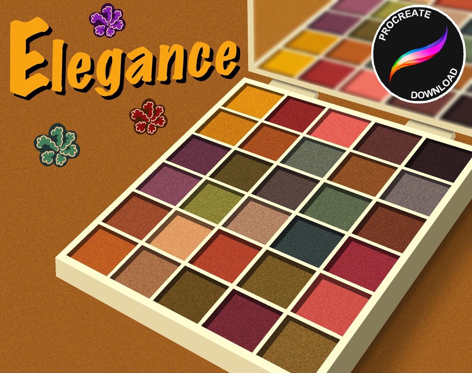 Warm Tone Aesthetic Hex Code Color Palette Set Procreate Swatch Digital