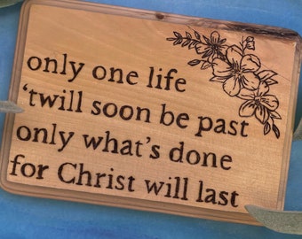 Wood-Burned Wall Decor, C.T Studd Quote