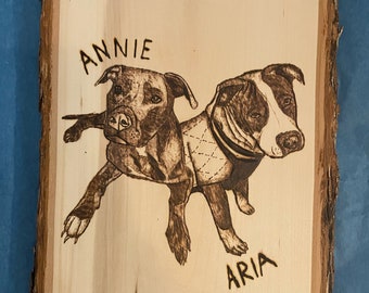 Custom Wood-Burned Pet Portrait