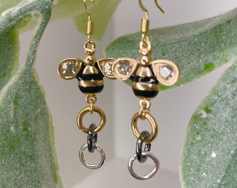 Bumble Bee Dangle Earrings