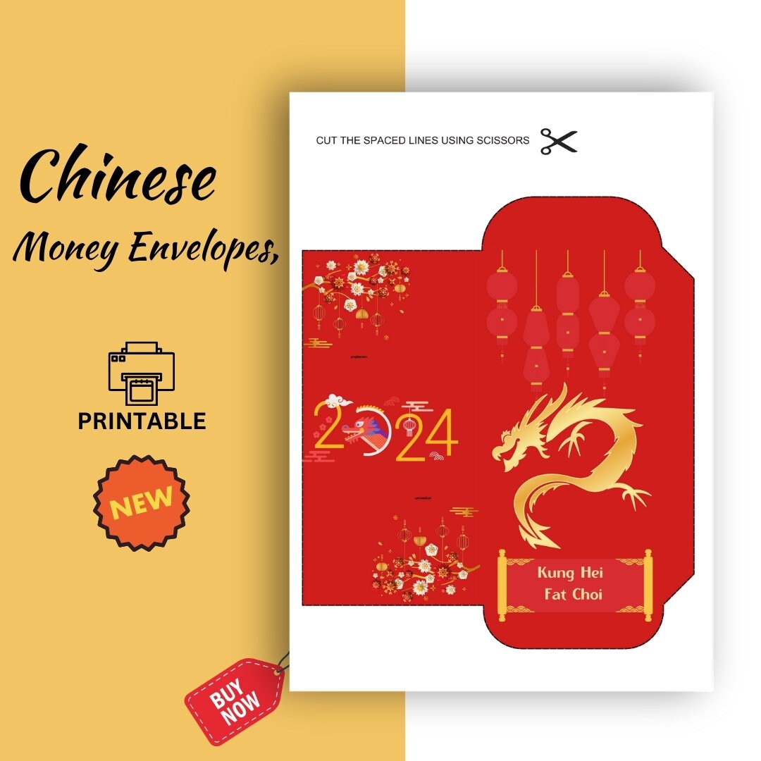 Chinese Money Envelope Set of 5 Kung Hei Fat Choi Chinese Money Wallet