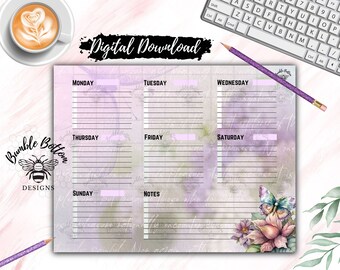 Vintage Butterfly Digital Planner Page
