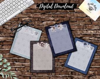 Watercolor Flower Stationery: Printable US Letter (Digital Download)