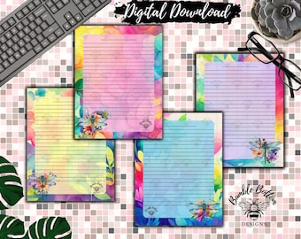 Rainbow Dragonfly US LTR Size Stationery Bundle