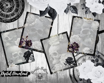 Skulls and Roses US Letter Size Stationery Set