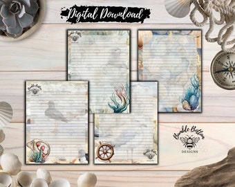 Coastal Vibes US Letter Size Stationery Set
