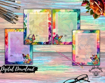 Butterfly Rainbow US LTR Size Stationery bundle