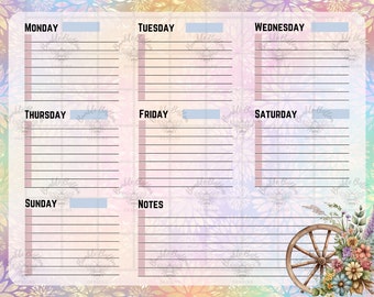 Spring Wagon Wheel Planner Page