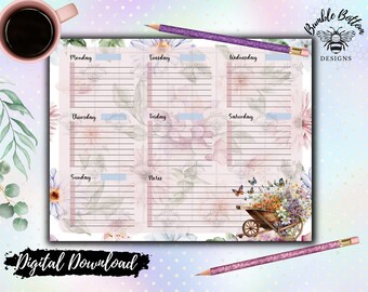 Springtime Wheelbarrow Planner Page
