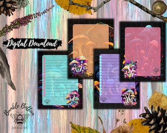 Trippy Mushroom US Letter Size Stationery Set