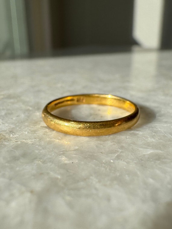 Antique Tiffany and Co. 22k Yellow Gold Band Engra