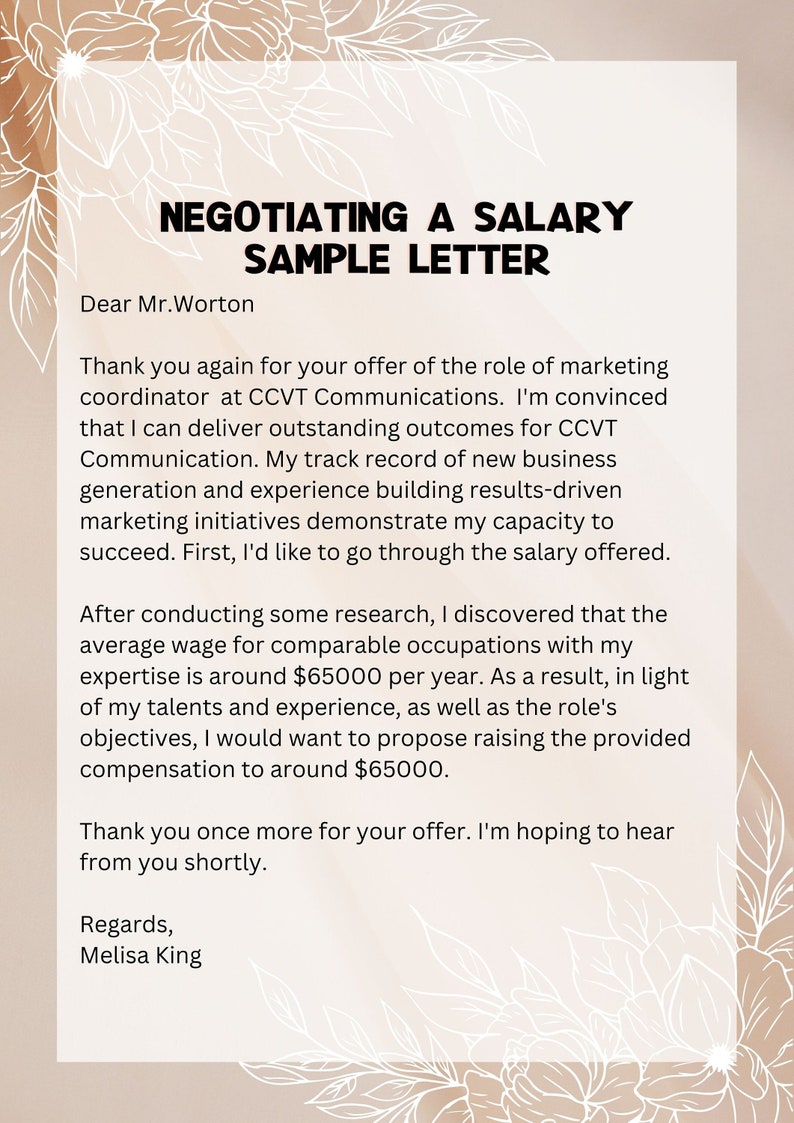 Accepting a Job Offer/negotiating a Salary/ Declining a Job Offer