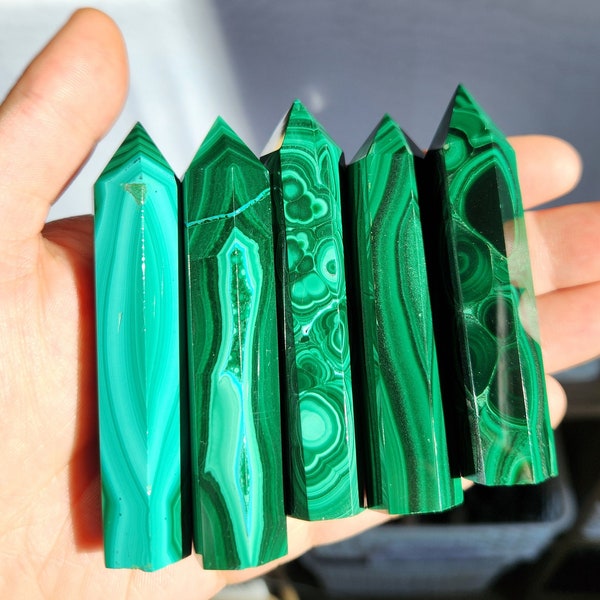 Natural Malachite Crystal Tower