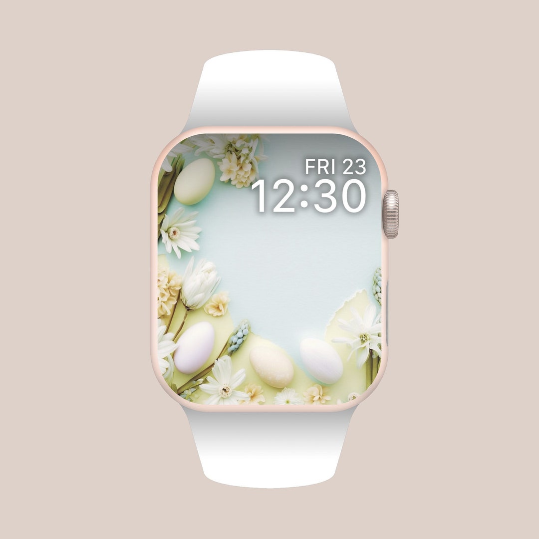 Pastel Easter Eggs Watch Wallpaper, Floral Easter Egg Apple Watch Face