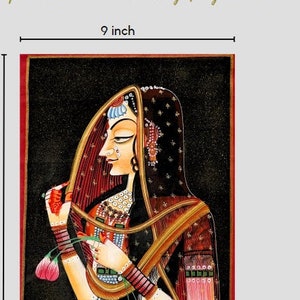 Handpainted Bani Thani Painting | Painted on Cloth | Art from Rajasthan India