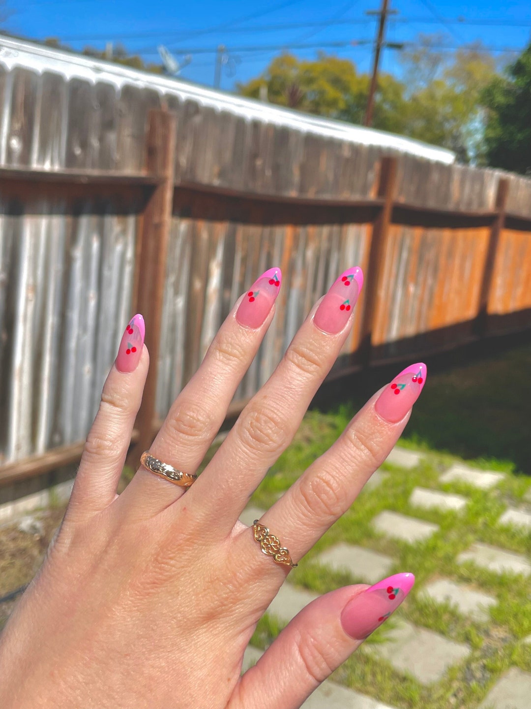 Pretty in Pink Cherry Nails Add a Touch of Pink to Your Etsy