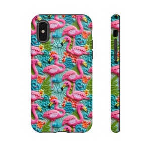 Exotic Flamingo Paradise Phone Case | Vibrant Tropical Floral Cover | Preppy Summer Phone Case | iPhone, Pixel, Samsung