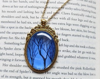 Collier arbre, collier artistique à porter, bijoux pervenche, pendentif ovale en or, bijoux forêt, cadeau pour amateur de plein air, cadeau de moins de 25 ans, pour femme