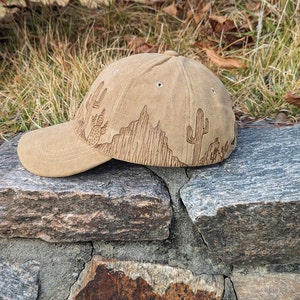 Rustic Desert Hat Desert Hat, Burned Baseball Hat, Cactus Baseball Hat, Western Ball Caps ...