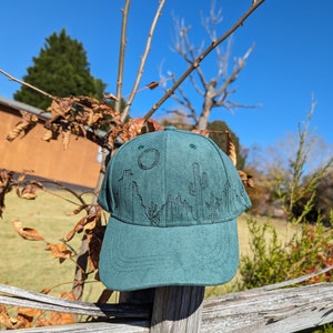 Desert Hat, Burned Baseball Hat, Cactus Baseball Hat, Distressed Baseball Hat, Hand Burned Western Hat, Southwestern Hat, Sun Hat For Him image 6