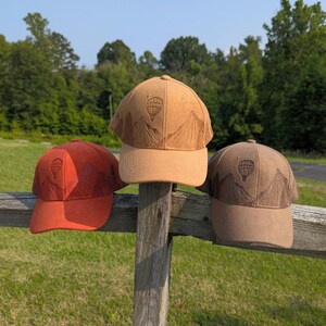 Air Balloon Hat, Burned Ball Cap, Nature Baseball Cap, Unique Graduation Gift, Gift For Adventurer, For Travel Lovers, Mountain Lover Gift Bild 2