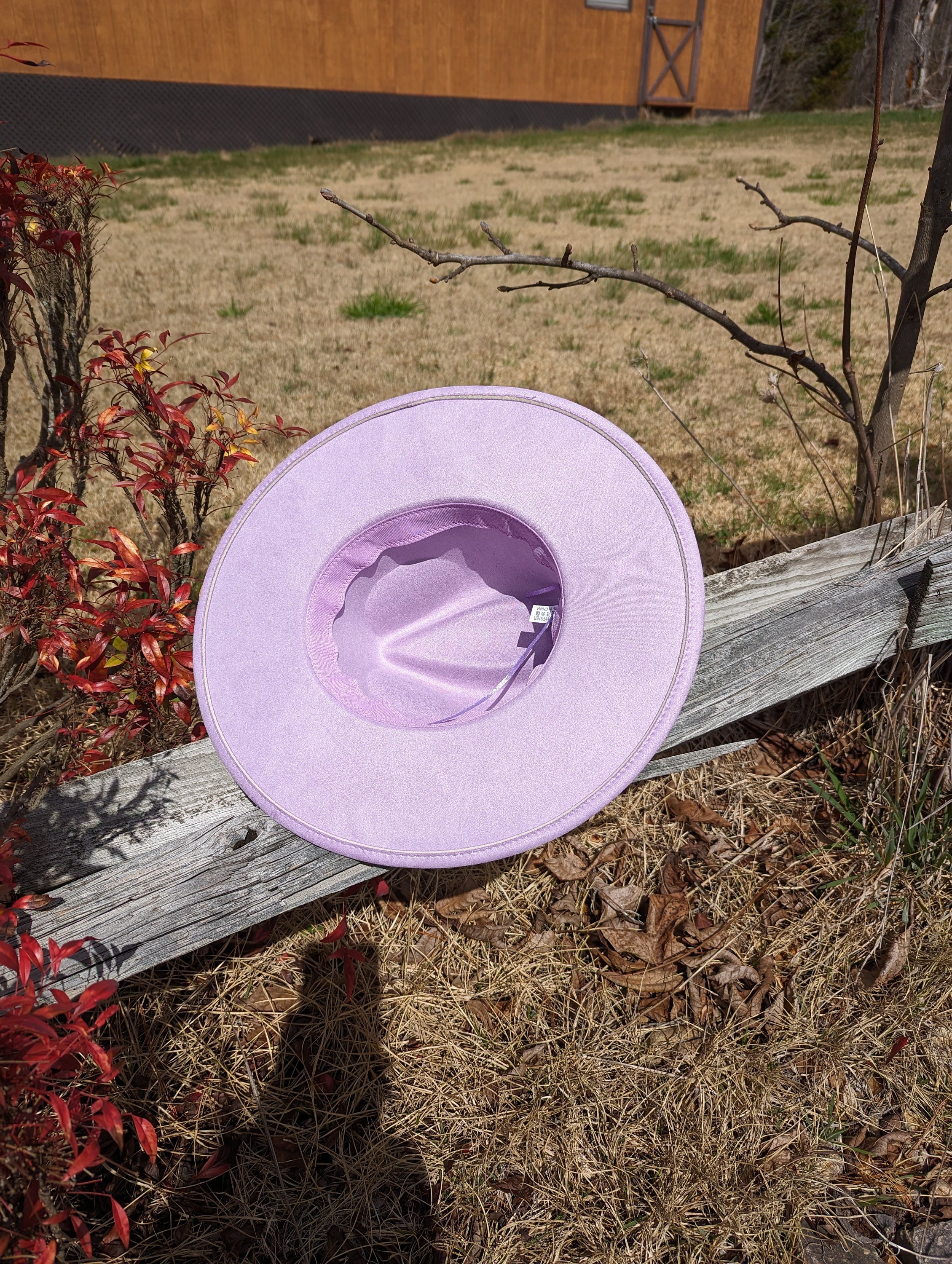 Wildflower Burned Hat, Scottish Thistle Flower, Lavender 