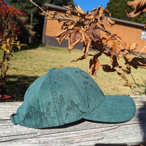 Desert Hat, Burned Baseball Hat, Cactus Baseball Hat, Distressed Baseball Hat, Hand Burned Western Hat, Southwestern Hat, Sun Hat For Him image 4