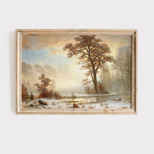 冬の風景雪の絵画 / 自然アートプリント / ダウンロード可能な