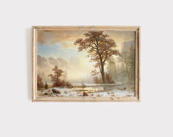 Download digitale / Paesaggio invernale / Scene di neve / Stampa invernale / Winter Wall Art / Pittura vintage / Arte stampabile / Stampa fattoria