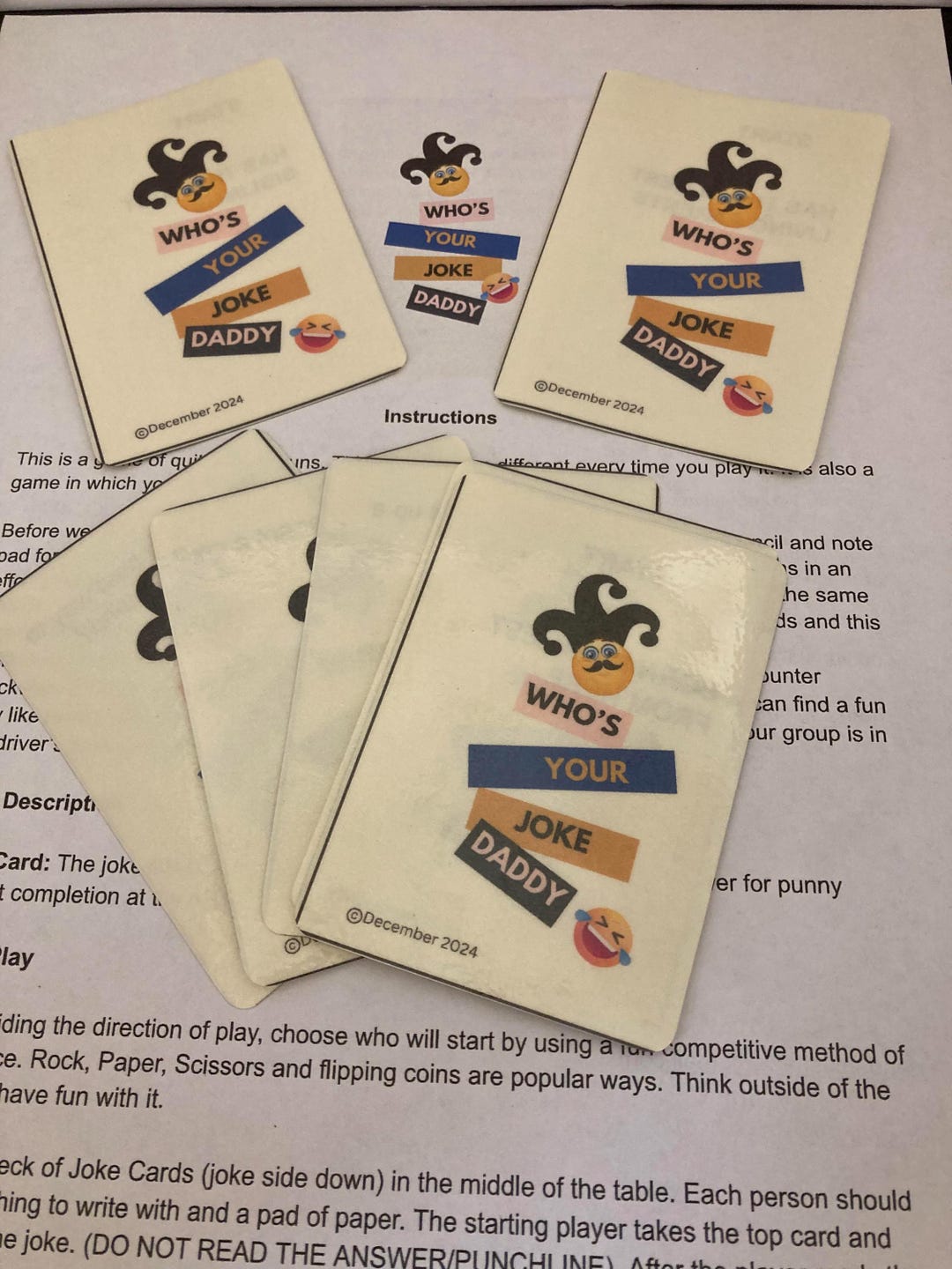 Dad Joke Game of Quick Wit and Personal Puns. You Make It More Fun and ...