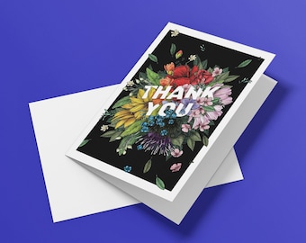 Botanical Thank You Cards & Envelopes - LGBTQ+ Greeting Card 10 Pack