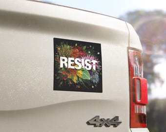 Magnete per auto RESIST / Adesivo floreale di protesta di Transpainter