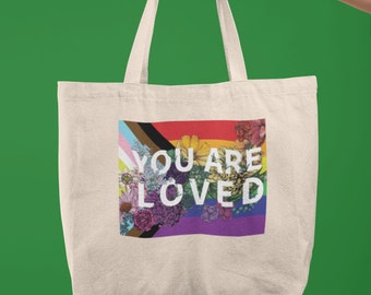 Subtle Bi Bag Subtle Bi, Subtle Bisexual, Large Tote, Wildflower Tote, Bi Pride ...