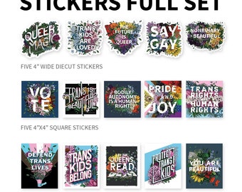 Queer Sticker Pack (15 LGBTQ+ Stickers Assorted Pack)