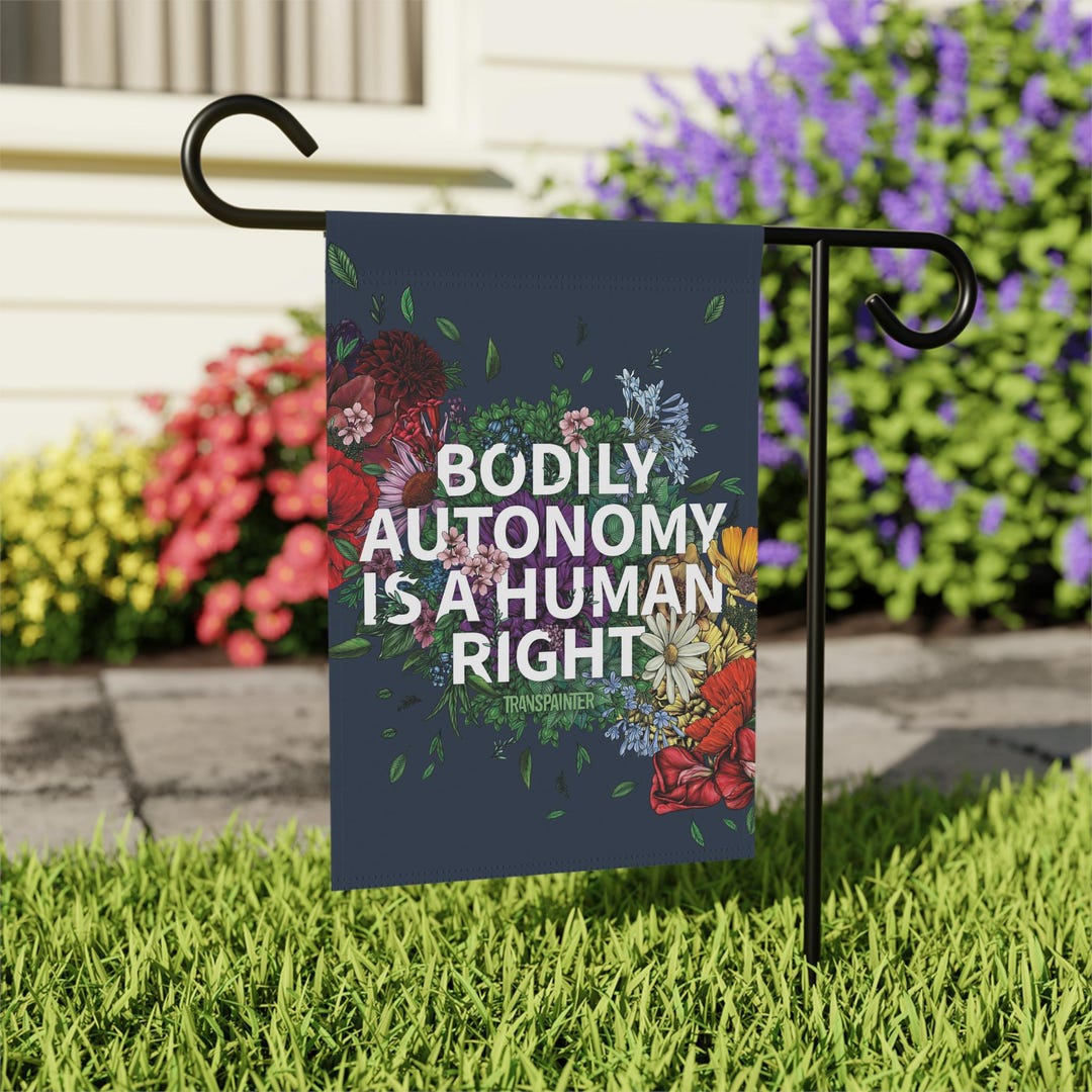 Floral Bodily Autonomy is a Human Right Flag | Feminist Home Decor ...