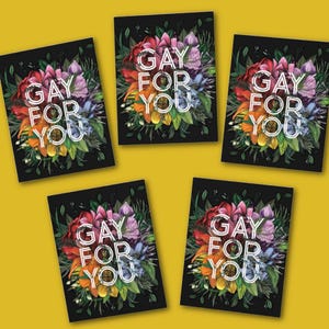 Tarjetas de felicitación Gay For You (paquete de 5) / Día de San Valentín LGBTQ / Tarjeta de San Valentín lésbica / Tarjeta de San Valentín gay / Regalos de San Valentín LGBTQ