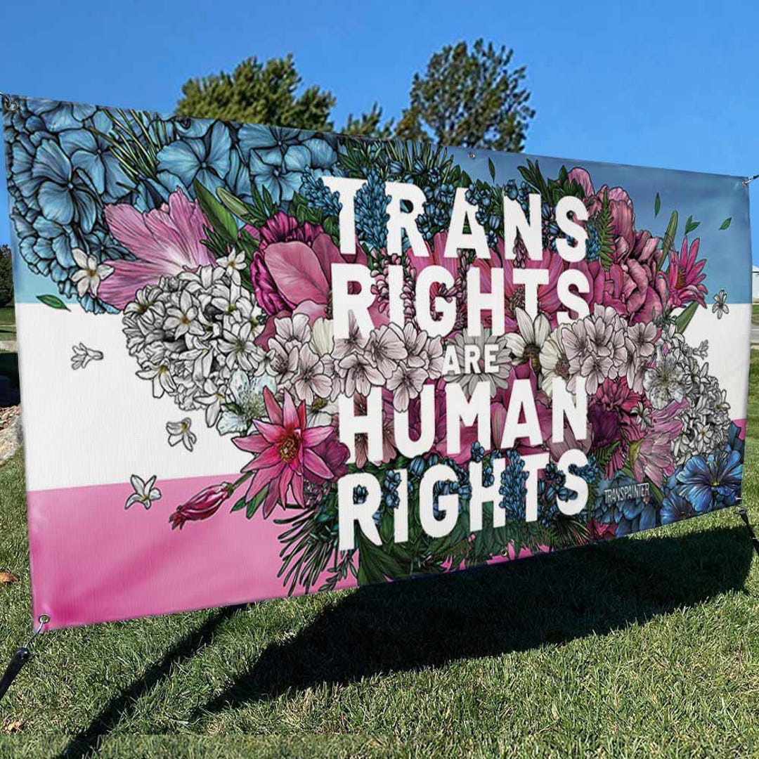 Trans Rights Circle Trans Rights Are Human Rights Banner: LGBTQ Pride Event Decor - Etsy
