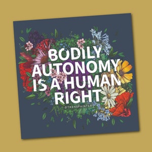 Bodily Autonomy Is A Human Right Sticker | Trans Lives Matter | Transgender Rights | Trans Bumper Sticker | Protect Trans | Trans Rights
