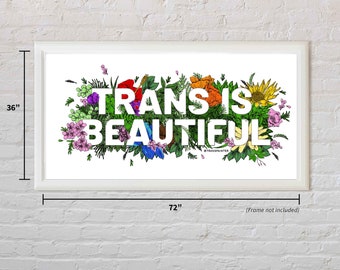 Mural: Trans IS Beautiful LGBTQ Pride Coloring Banner - LGBTQ Pride Banner