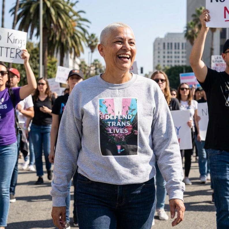 Defend Trans Lives Sweatshirt | Transgender Pride Shirt | Transgender Youth Sweat Shirt | LGBTQ Pride Shirt image 2