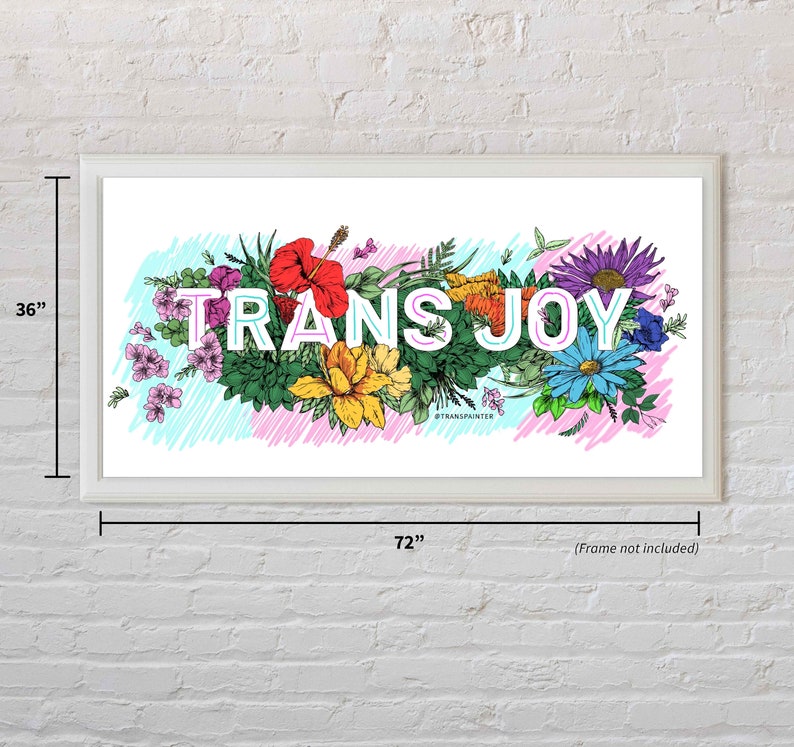 Mural: Trans Joy LGBTQ Pride Coloring Banner LGBTQ Pride Banner image 1