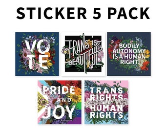 LGBTQ+ Stickers - Square but Queer Designs 5 Pack