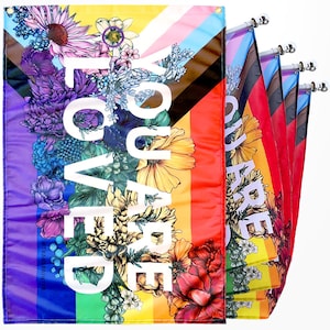 5-Pack You Are Loved Progress Pride Flag: LGBTQ Rights Banner