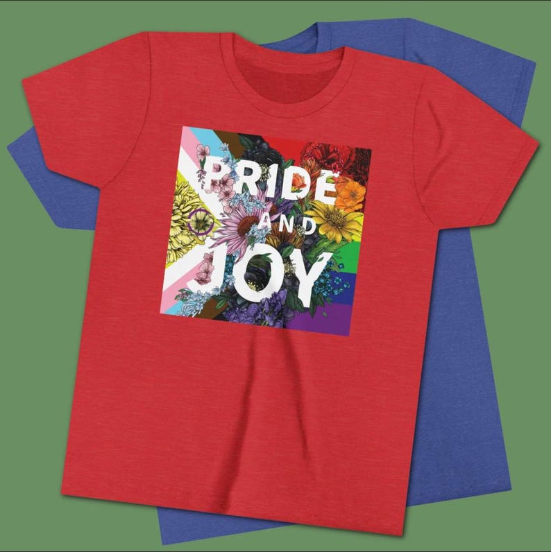 SALE: Pride & Joy Youth T-Shirt | LGBTQ Pride Shirts for Youth | Youth Size Pride Apparel | LGBTQ Pride Parade TShirt image 13