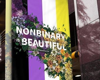 XL Nonbinary is Beautiful Banner - Nonbinary Pride Flag